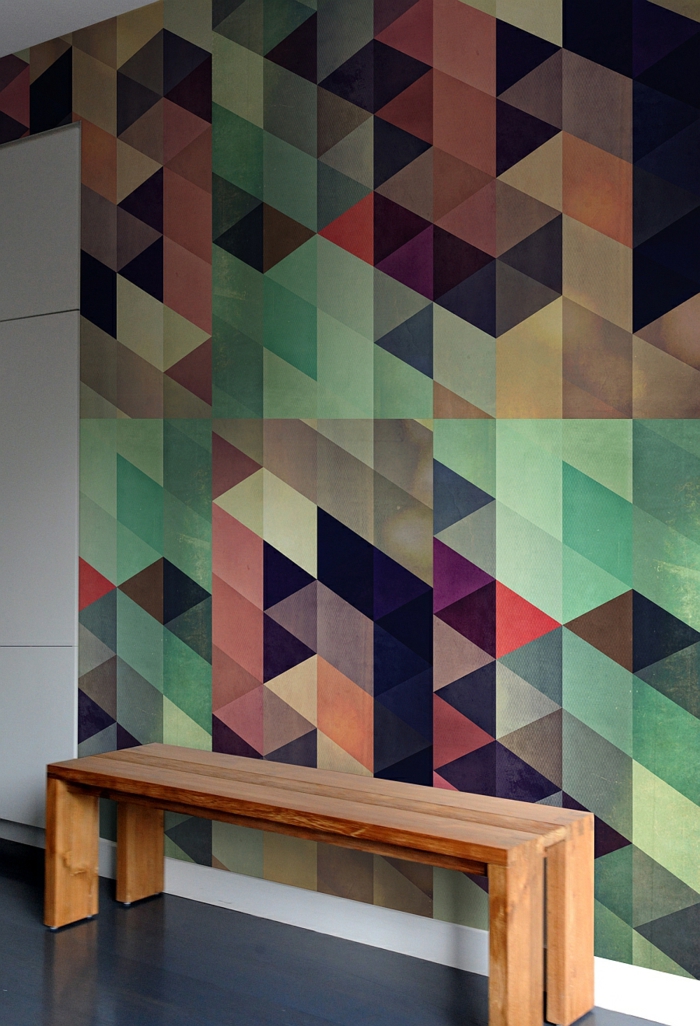 diseño creativo de pared diseño de pared esquema de color triángulos rombos