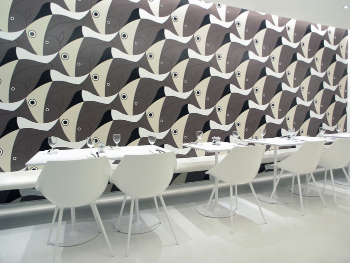diseño creativo de pared diseño de pared esquema de color triángulos rectángulos muebles rectangulares
