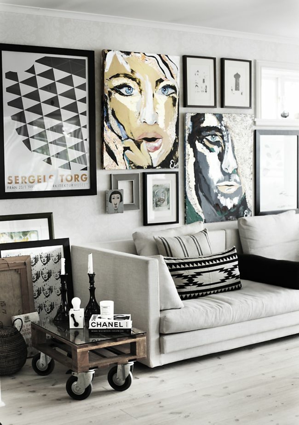 Diseño creativo de la pared sala de estar mural sofá arte pop estilo pop art