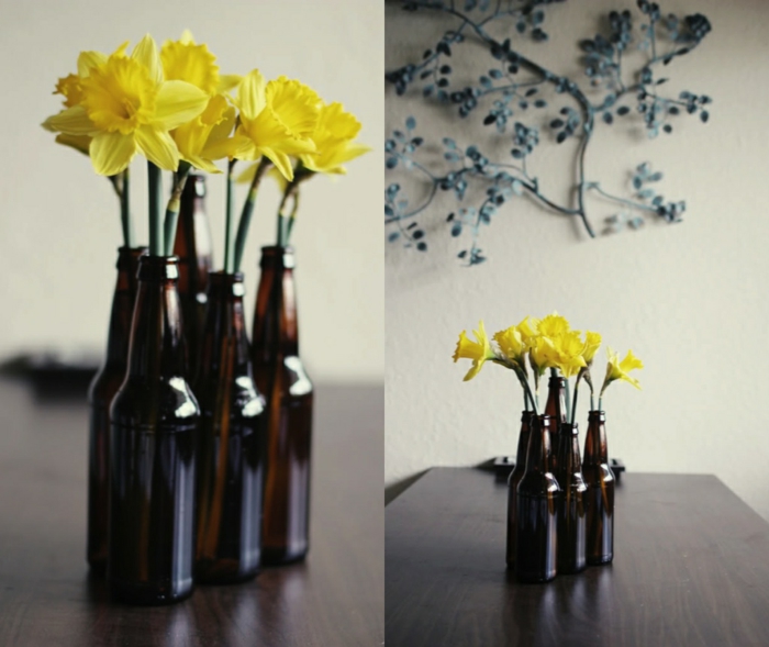 Bouteilles de bière décoration créative à la maison décoration de vases