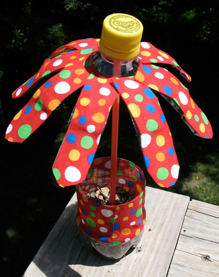 creatieve ambachten fles bloempot ketellapper