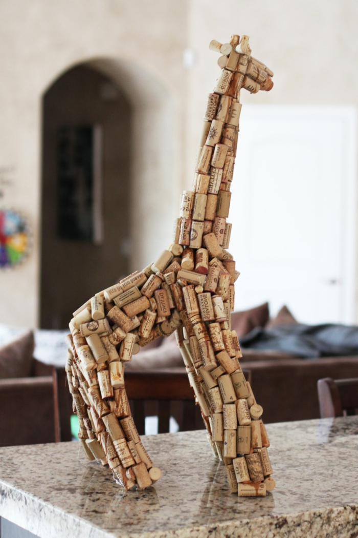 kūrybinis amatų kamštienos figūrinis žirafas