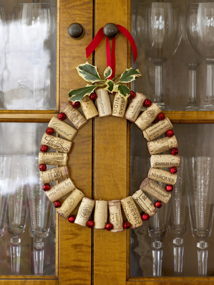 artesanías creativas corcho navidad guirnalda deco ideas navidad