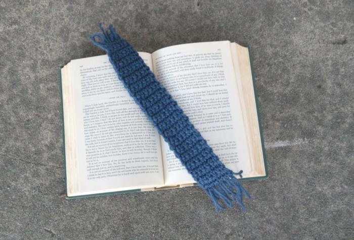 creative craft bookmark crochet blue