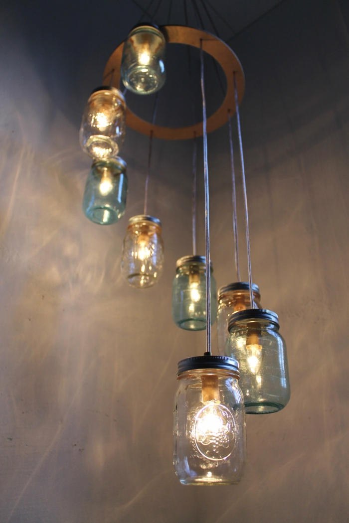 Творчески изработка висулка лампа зидар буркан осветление идеи