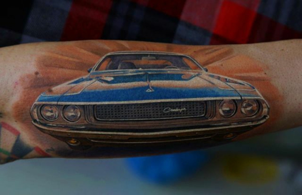artfully meilleurs modèles tattoo voiture bleu