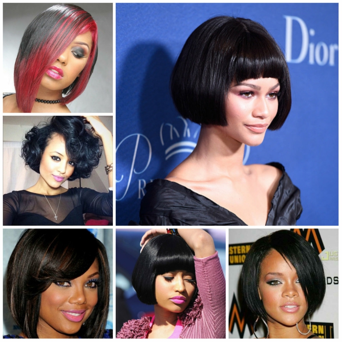 side cut damer frisurer kvinder tendens bølget varmt og sort