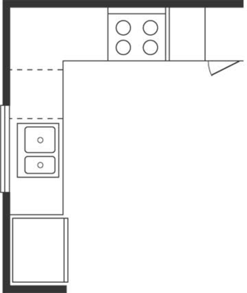 L-formet køkken vigtige layouter fleksibelt idedesign