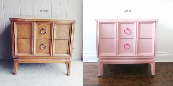 lakkleuren voor houten acryllak meubels roze dressoir