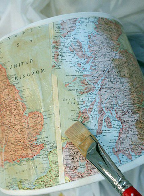 lampă de hârtie crafting agățat lampă de masă harta lumii