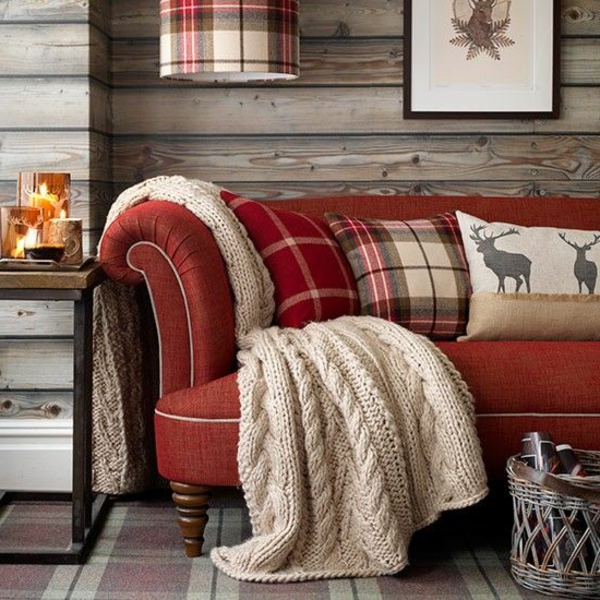 Country house sofas colored cozy living room