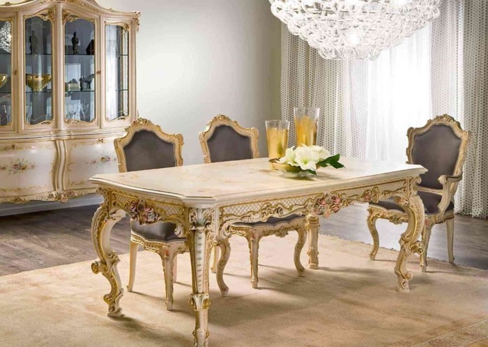 стил френски елегантни мебели трапезария