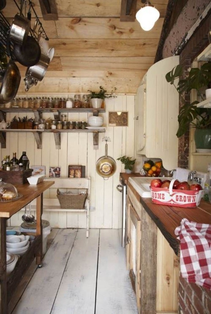 francouzské kuchyňské dřevo ve venkovském stylu