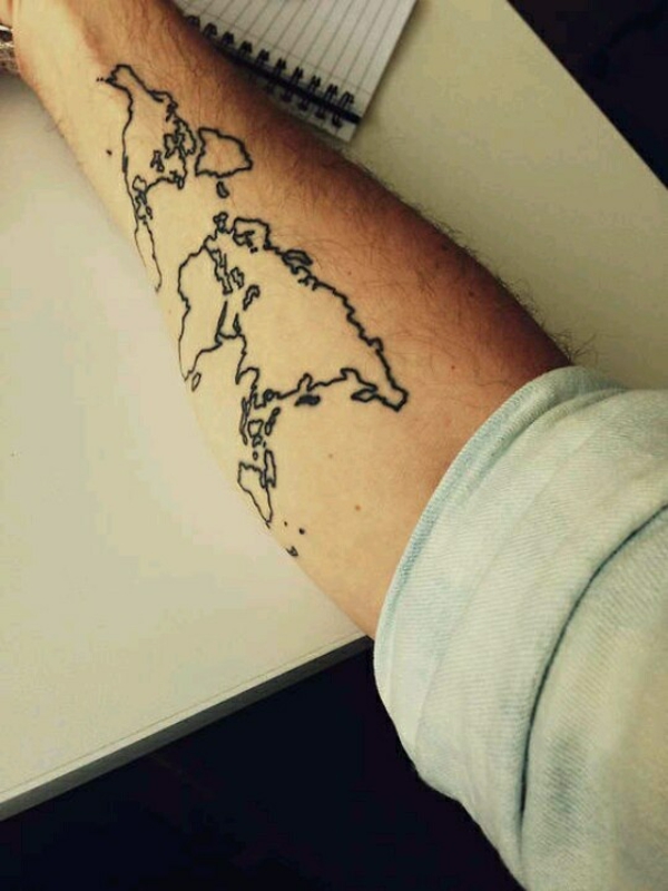 map tattoo forearm pictures
