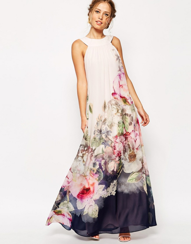 dlouhé letní šaty květinové šaty letní módní trendy