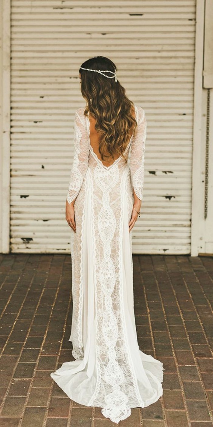 طويل فستان الزفاف بوهو الرباط تول فستان الزفاف الأبيض فستان طويل التحديق