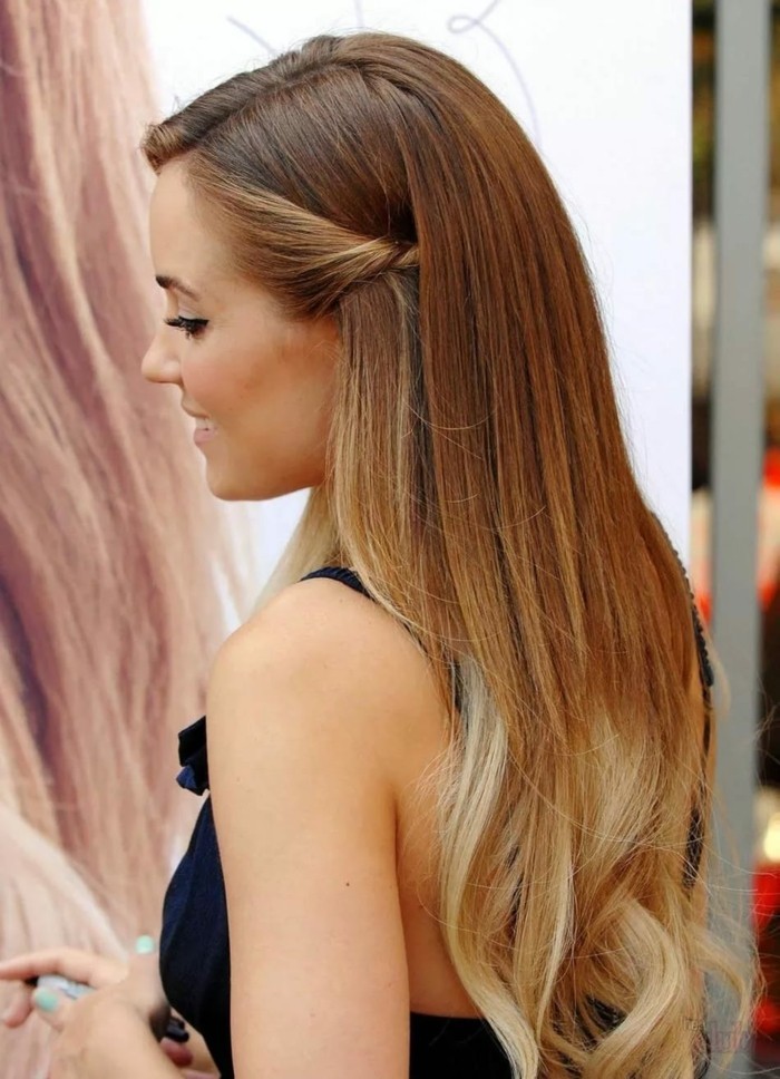 long hair ombre blond young woman