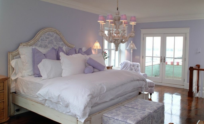 Лавандула цвят тенденция стени спалня хвърли възглавница
