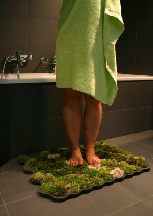 living bath mat green original design grow