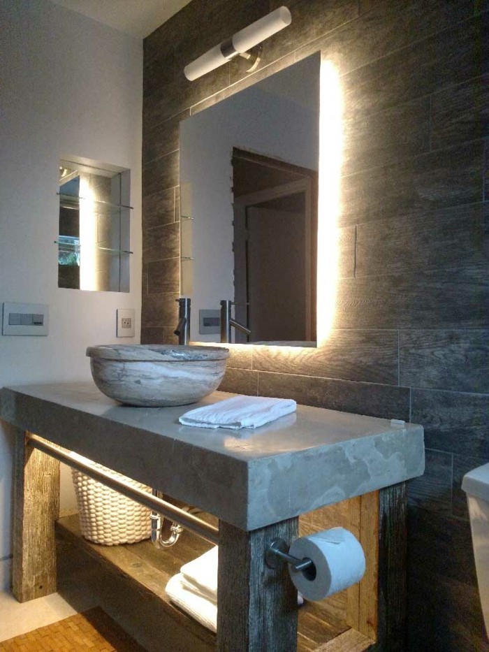 led barre lumineuse salle de bains éclairage belle carreaux de mur