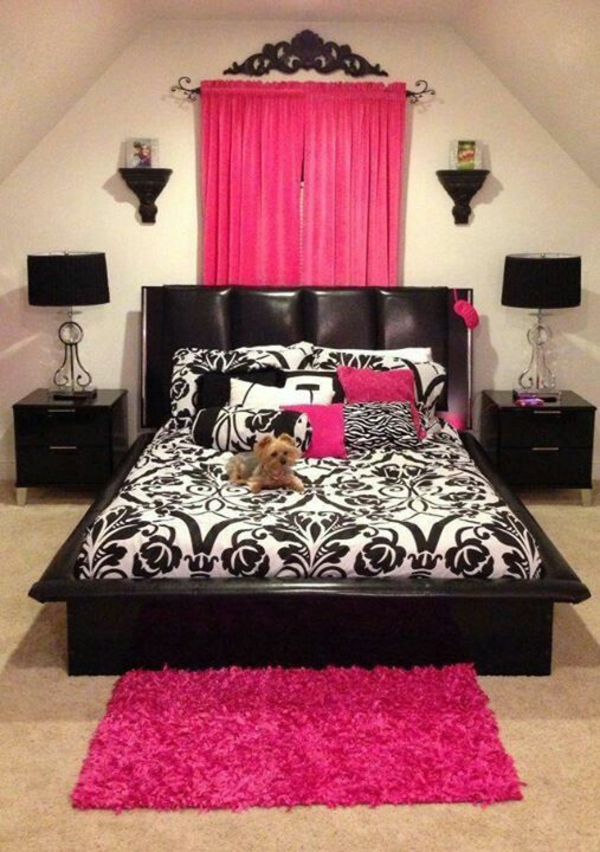 læder seng pink accenter i soveværelset møbler