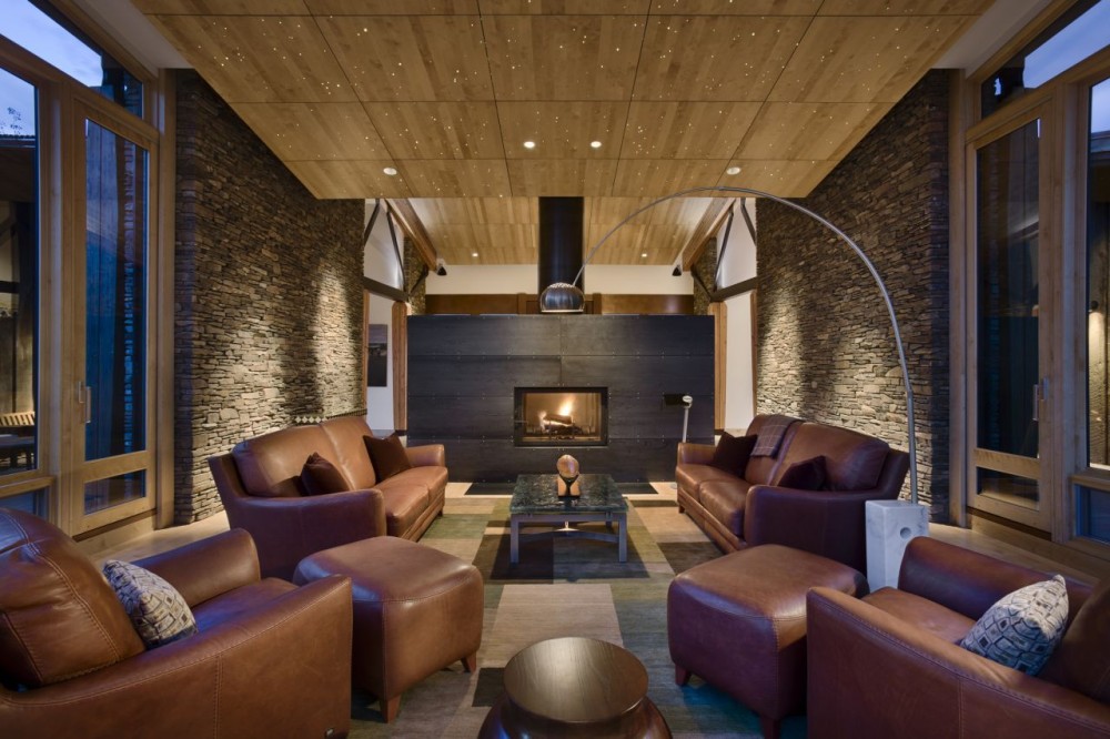 kožený nábytek skupina luxusní hnědý obývací prostor