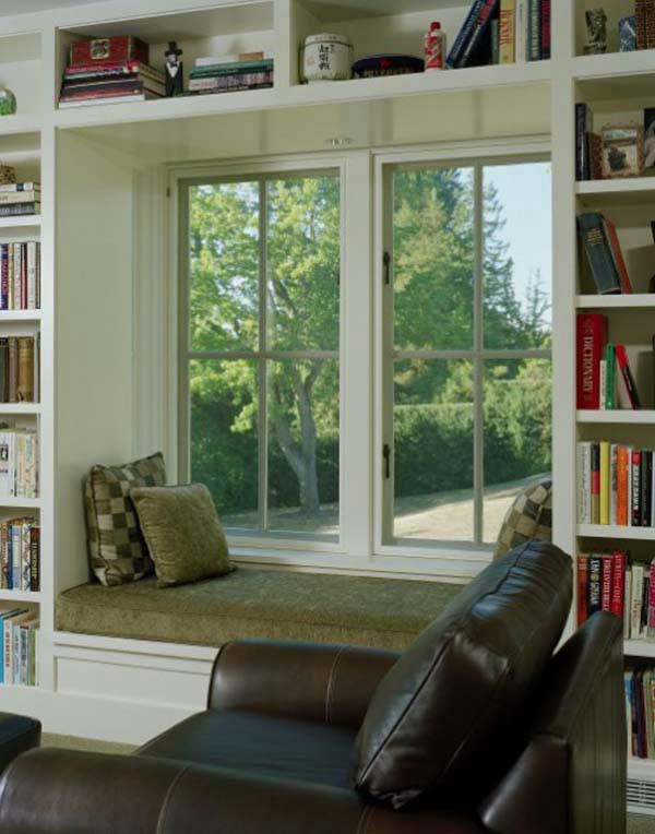 кожена дивана дизайн идея интериорно оборудване залив прозорец