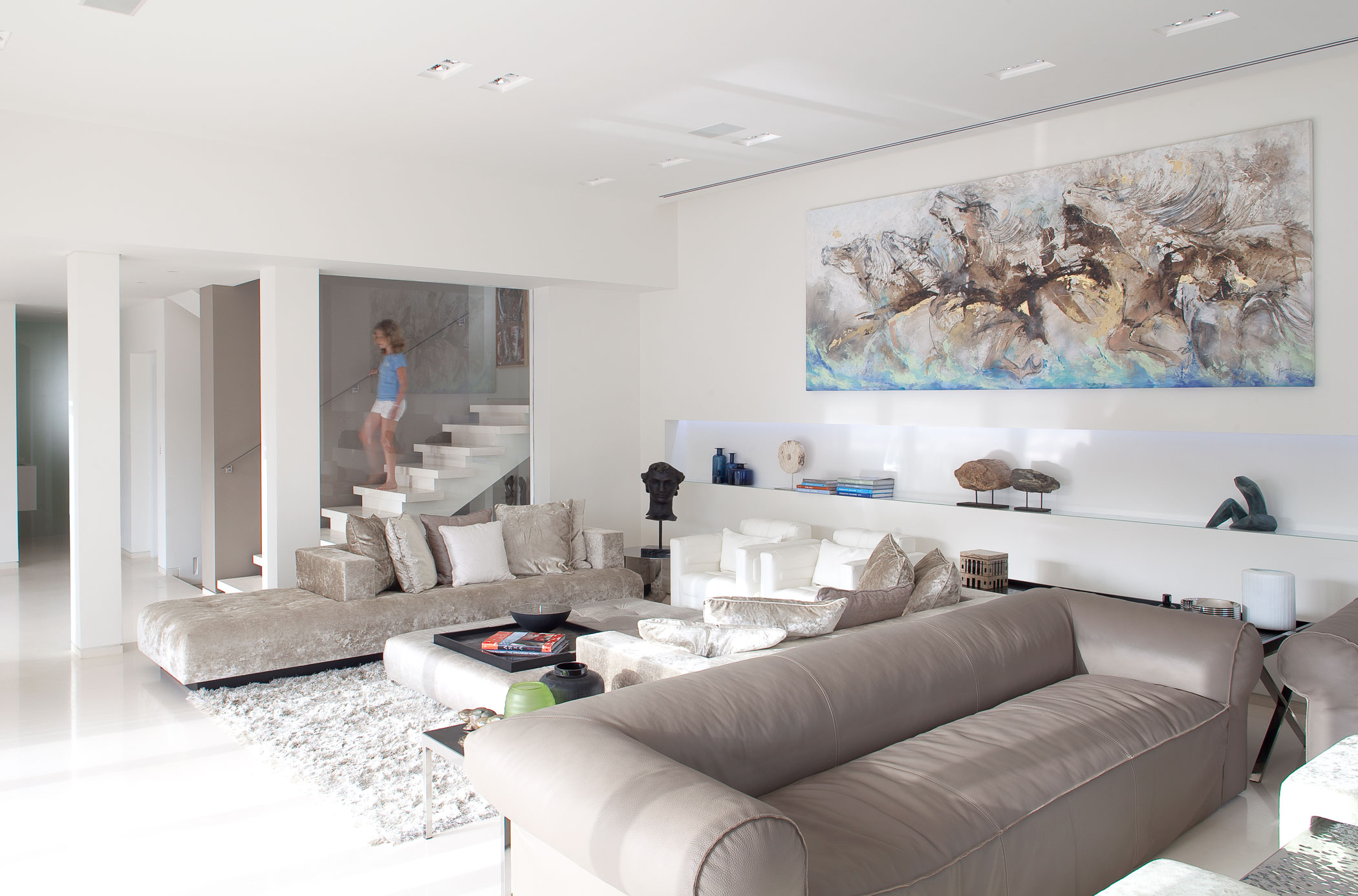 أريكة جلدية تصميم أريكة مخملية بيضاء تصميم منطقة المعيشة