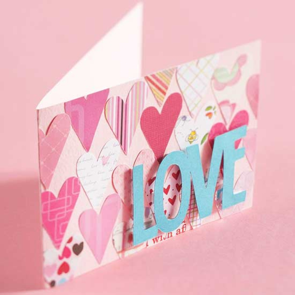 kortin idea ystävänpäivä vaaleanpunainen väri