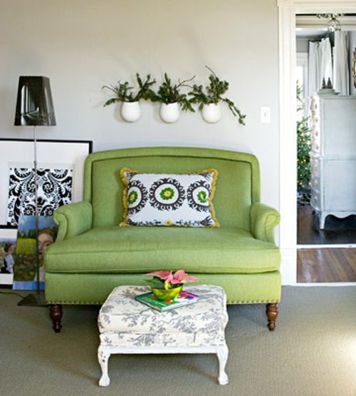 лека декорация за стени за възглавници за коледни зелени дивани