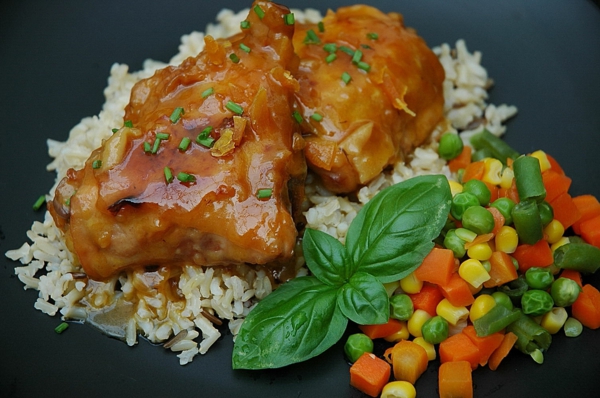 platos ligeros pollo arroz verduras