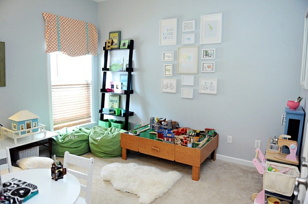 Ladder hylde væg hylder DIY soveværelse børneværelse spil munter