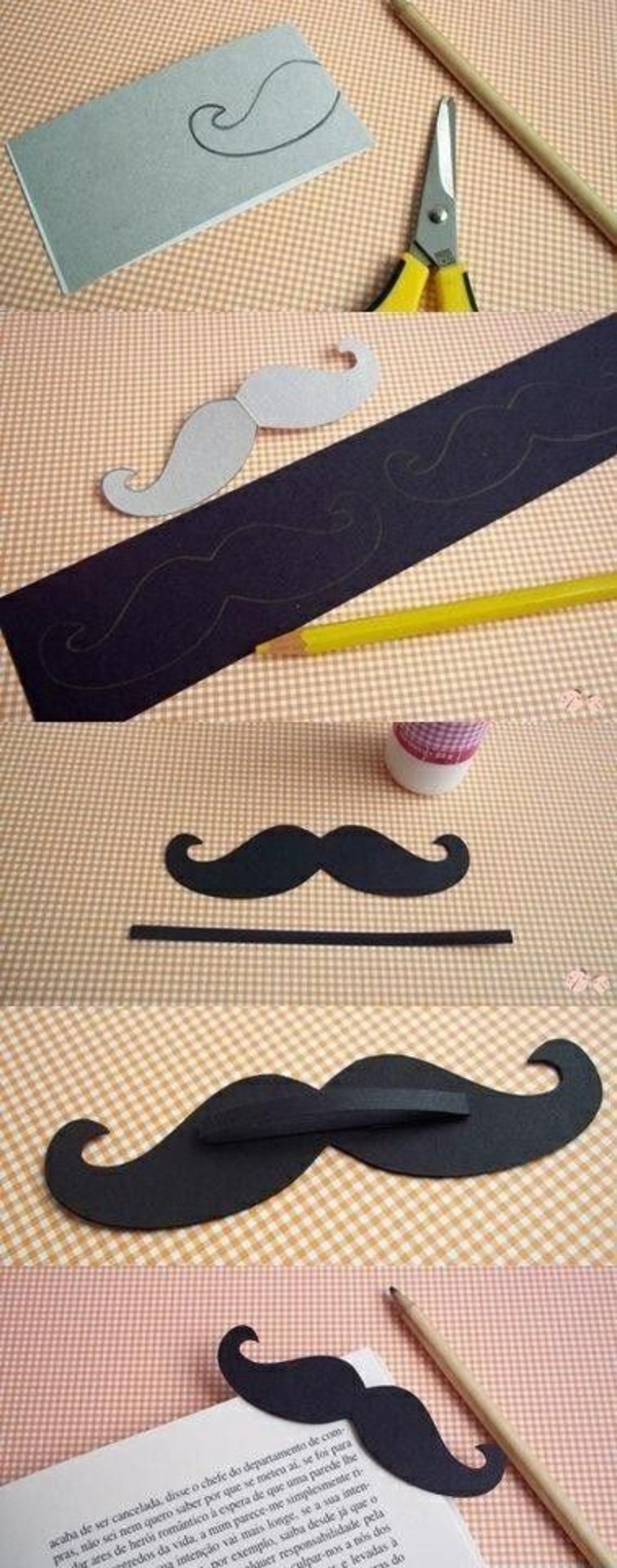 signet artisanat moustache artisanat idées avec du papier