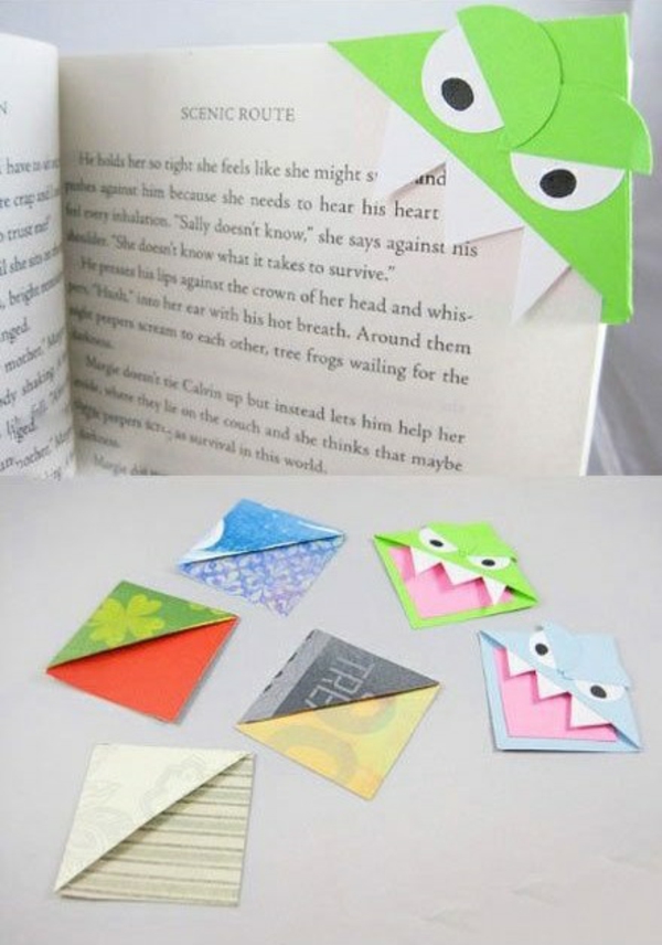 Bookmark zelf maakt kleurrijke papieren knutselideeën met papier
