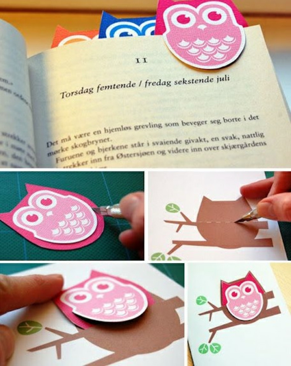 Bookmark yourself make owl craft ideas with paper