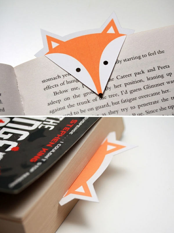 书签本身使得狐狸工艺的想法与纸张