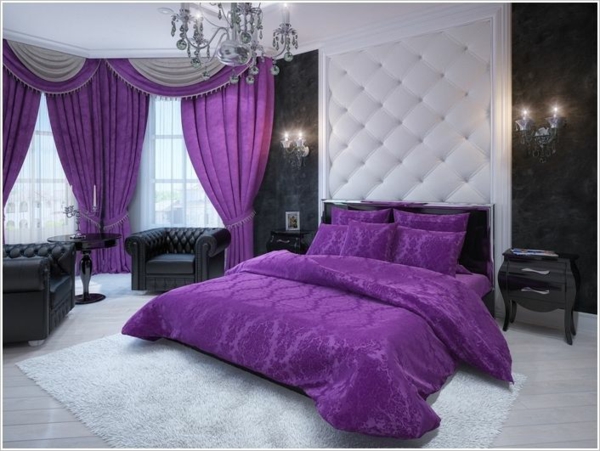 purple window curtains bedroom bedspread