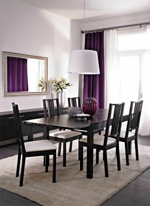 purple curtains window curtains bedroom dining table