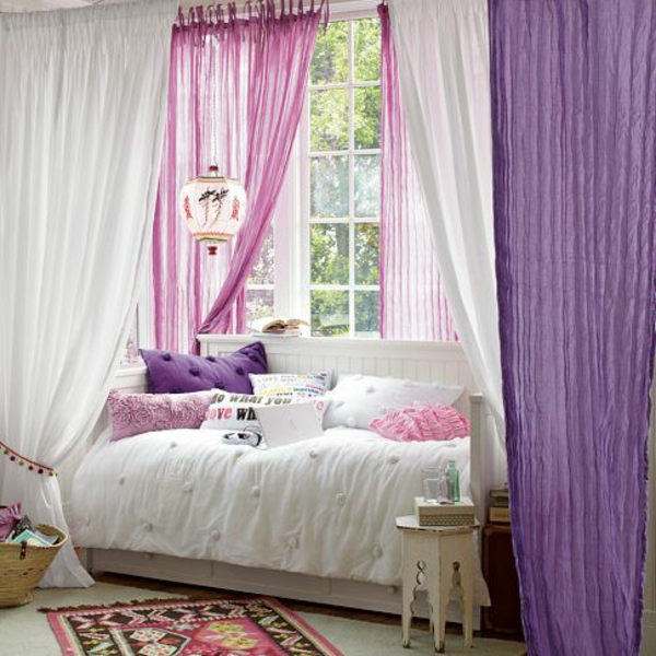 purple-curtain-Window Blinds-bedroom-girl