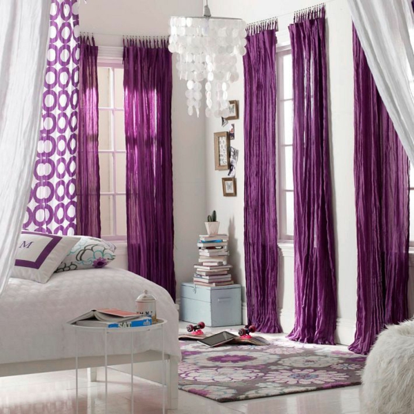 curtains window curtains bedroom living room purple