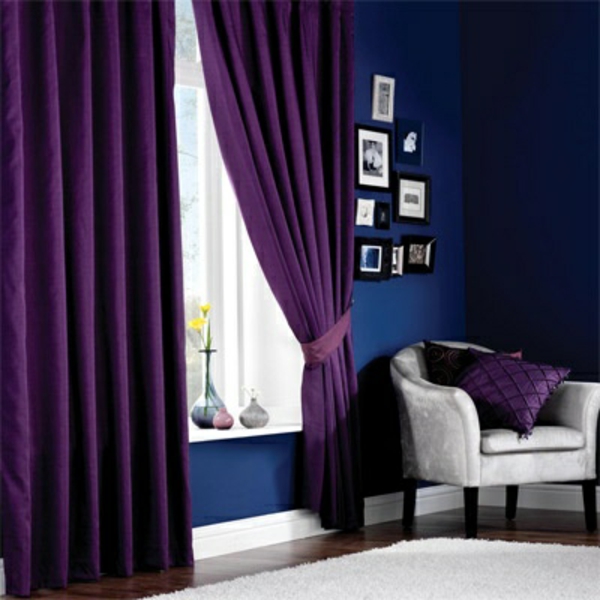 purple curtains window curtains armchairs living room