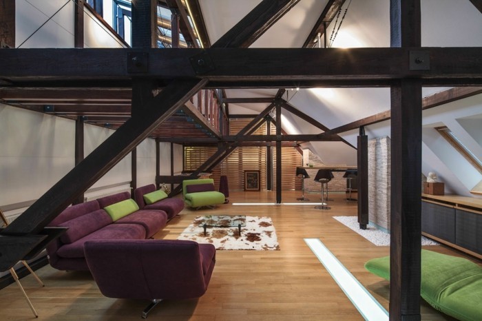 loft διαμέρισμα ιδέες επίπλων ιδέες διαβίωσης ιδέες διακόσμησης ανοιχτή στέγη