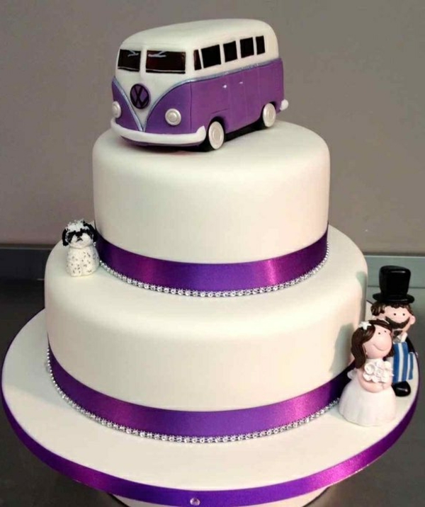 有趣的馅饼伟大的婚礼蛋糕巴士