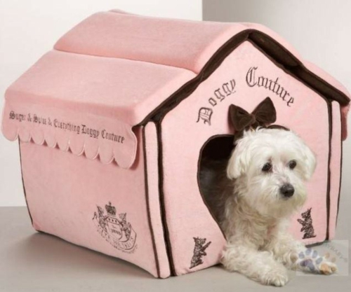 تصاميم بيت الكلب الوردي المخملية الوردي