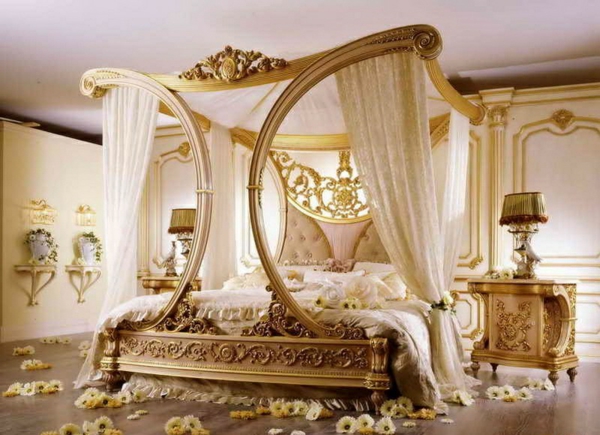 ideas de decoración de lujo dosel con cortinas de encaje