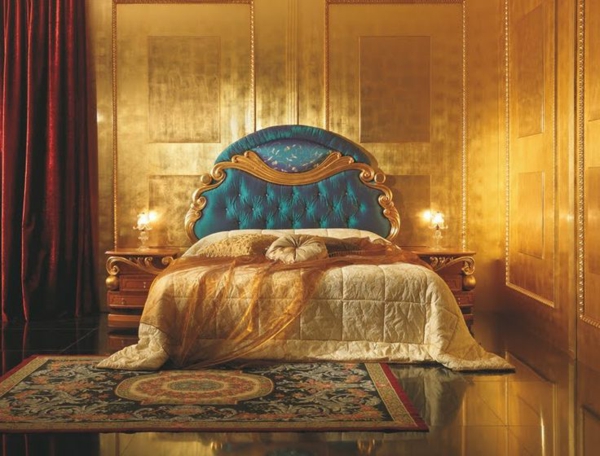 mobilier de luxe italien design mobilier tête de lit bleu