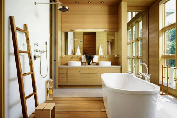maison de luxe construire salle de bain moderne baignoire autoportante