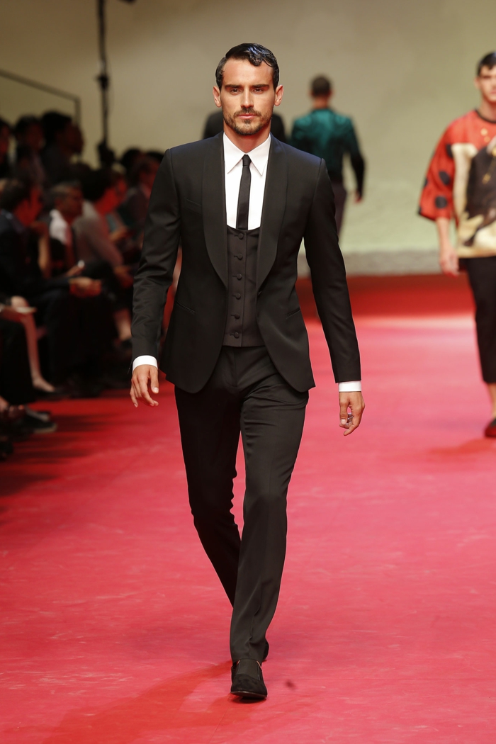 мъжка мода 2015 долче габана черен костюм испански дизайн