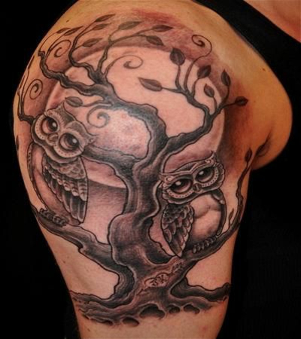 Τατουάζ πάνω ιδέες τατουάζ βραχίονα 2 δέντρο κουκουβάγια