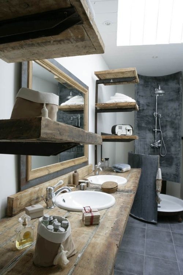 muebles de baño diseño rústico baño masculino